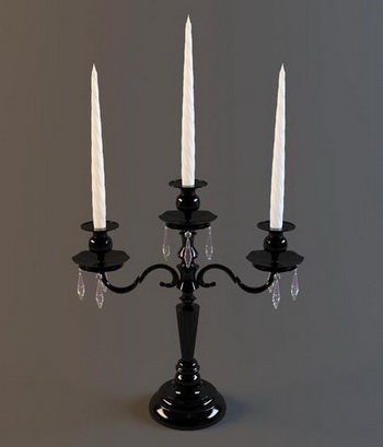 Elegant European-style black candlestick