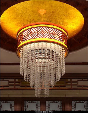 3D Model of Chinese-style crystal chandelier
