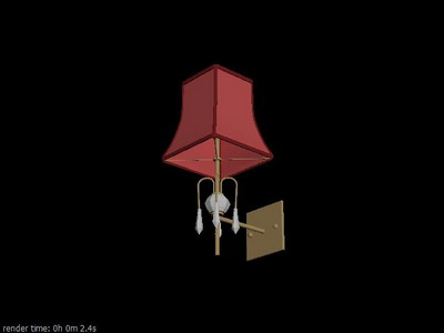 Wall Lamp Model£º Classical Style Red Wall Lamp 3Ds Max Model