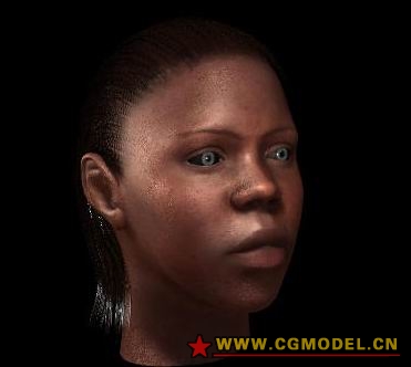 Human Model: African Female Head Maya Model