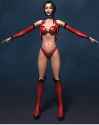 Human Model: Hot Sexy Lady In Red Bikini