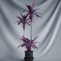 Plant Bonsai Series - purple flowers 3D model (including materials)