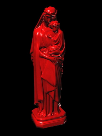 Red female sculpture model