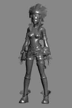 Artwork 3D Model: Female Stone Statues 3Ds Max Model