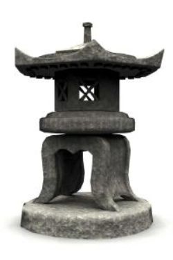 Ancient Chinese stone lamp model