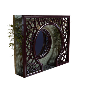 Mahogany round arches outdoor landscape model