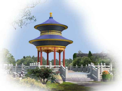 Chinese Architecture£ºDouble Roof Round Pavilion 3DsMax Model