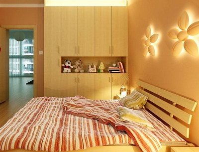 Warm colors are warm bedroom model