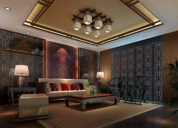 Chinese-style living room scene model