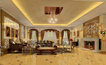 Exquisite golden luxury living room