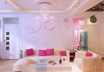 Pink Living Room 3D Model