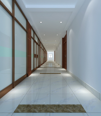 Office of the 3D model of the corridor (including maps, light area network)