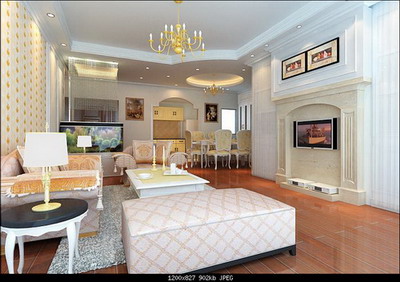 European Style Elite-Class Living-Room 3DsMax Model