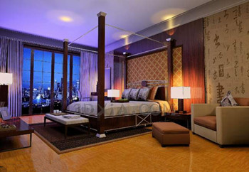 Chinese style elegant and dark bedroom