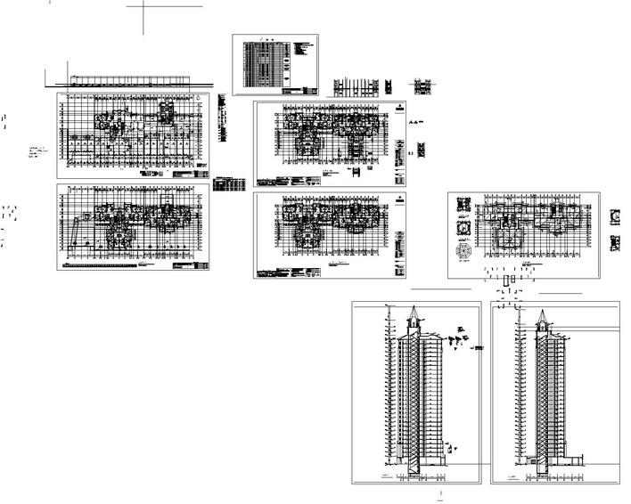 A whole residential building construction drawings