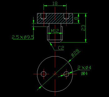 End face with Kongyuan the screws CAD drawings