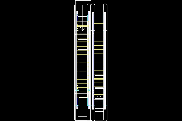 Dual channel up and down escalators CAD models