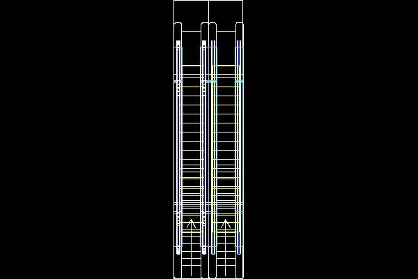 Dual channel escalator CAD model