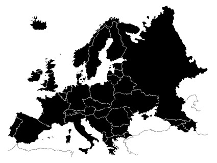 Карта Европы силуэты векторного материала