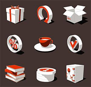 3D three-dimensional vector style icon-1