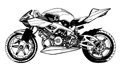 Черно-бяло мотоциклета вектор материал