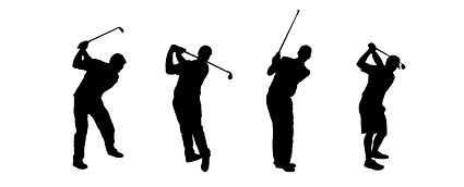Vecteur de silhouettes figure Golf