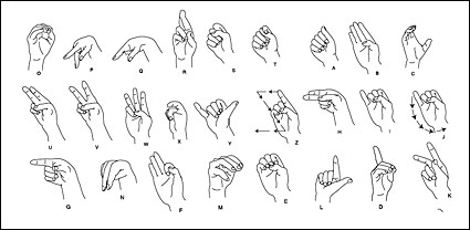 Várias figuras gesto vector material