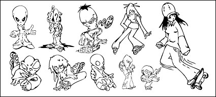 Personnages de dessins animés vectoriels