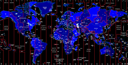 世界のタイム ゾーン マップのベクトルのロゴ