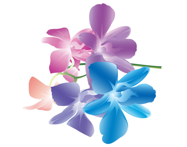 Fashion Blumen Farbe-Vektor-material