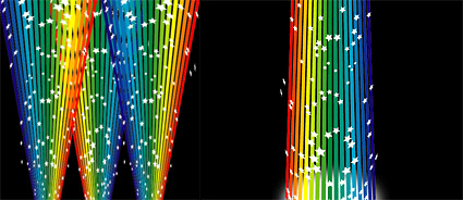Las líneas de arco iris de vectores de material