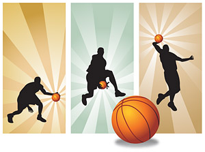 Jugadores de baloncesto de material vectoriales en imágenes