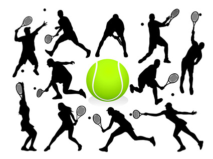 Tennis-Action-Figuren in Bildern