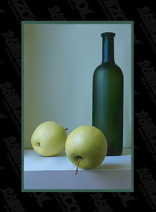 アップルのリアリズムとベクトル材料のボトル