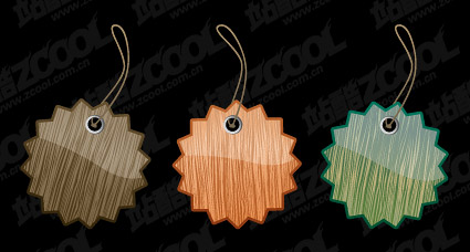 web2.0 style wood material listed Vector