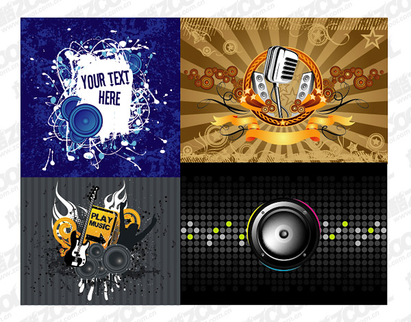 Vector illustrations theme music material