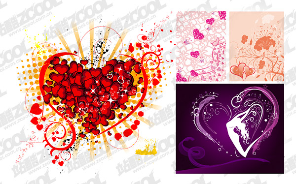 4, the trend of heart-shaped elements of vector material