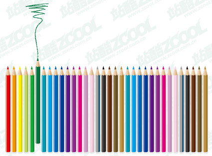 Warna pensil vektor bahan