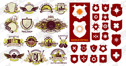 Accommodates shield theme vector material