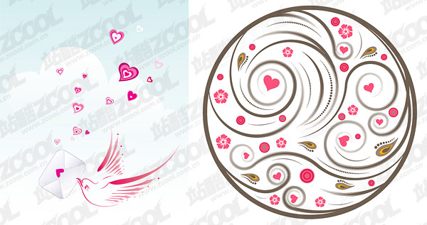 heart-shaped theme of the vector material
