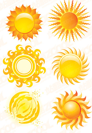 MATERIAU de vecteur de cristaux Sun style icône