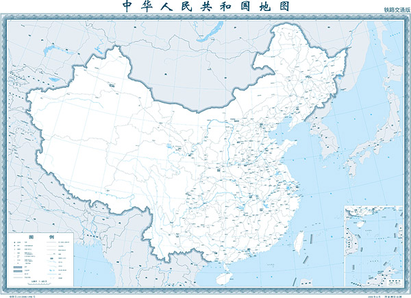 1:400 милиона китайски карта (железопътен транспорт)