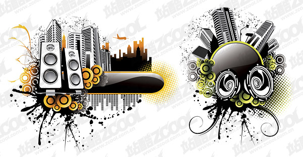 Music City illustrator vector material