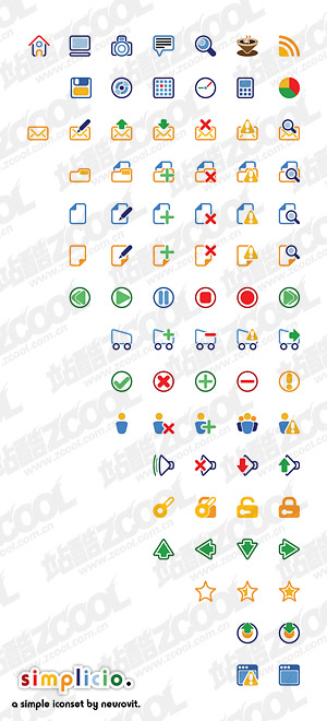 Simple Web Design cartoon style icon vector commonly used material