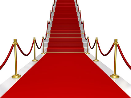 Shop von dem roten Teppich der Treppe
