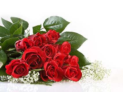 Karangan bunga mawar merah gambar