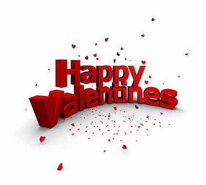 Karakter 3D model tiga dimensi gambar happy valentine