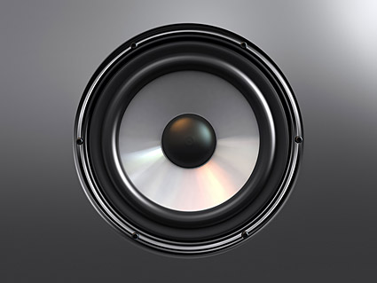Speaker stereo gambar bahan