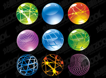 Round crystal ball icon vector material
