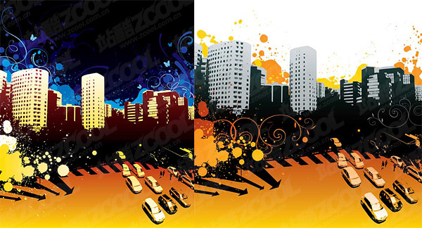 The trend of urban vector illustration material